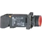 Schneider XB5AW3445 Leuchtdrucktaster, rot, flach, Komplettgerät Ø22 ohne Rastung 1S+1Ö 220-240V 