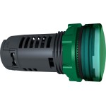 Schneider XB5EVM3 Leuchtmelder, Harmony XB5, Kunststoff, Monoblock, grün, 22mm, universelle LED, glatte Kalotte, 230-240V AC 