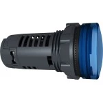 Schneider XB5EVM6 Leuchtmelder, Harmony XB5, Kunststoff, Monoblock, blau, 22mm, universelle LED, glatte Kalotte, 230-240V AC 