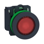 Schneider XB5FW34G5 Leuchtdrucktaster, Harmony XB5F, Kunststoff, 30mm, rot, universelle LED, 1S+1Ö, 120V AC 
