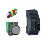 Schneider XB5RFA02 Kombipaket, Funkdrucktaster, Empfänger, programmierbar, Kunststoff, Ø22mm, 24-240V ACDC, 10 farbiges Kappenset 