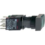 Schneider XB6DW3B5B Leuchtdrucktaster, grün Ø 16, flach, o. Rastung, 24 V, 1S+1Ö 