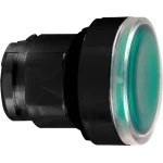 Schneider ZB4BA387 Leuchtdrucktaster, Frontelement, Harmony XB4, Metall schwarz, 22mm, grün, für universelle LED, für Einlegeschild 