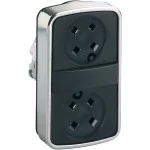 Schneider ZB4BA79 Doppeldrucktaster, Frontelement, Harmony XB4, Metall, 22mm, ohne Tastenschild, tastend 