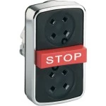 Schneider ZB4BA791 Dreifachdrucktaster, Frontelement, Harmony XB4, Metall, 22mm, ohne Tastenschild, tastend 