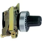 Schneider ZB4BD922 Potentiometer, Frontelement, Harmony XB4, Metall, 22mm, schwarz, für Potentiometer mit Achslänge 45-50mm, Achse 6,35mm 