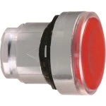 Schneider ZB4BH0483 Leuchtdrucktaster, Frontelement, Harmony XB4, Metall, 22mm, rot, für universelle LED, rastend, für Einlegeschild 