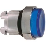 Schneider ZB4BH63 Leuchtdrucktaster, Frontelement, Harmony XB4, Metall, 22mm, blau, vorstehend, für universelle LED, rastend 