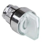 Schneider ZB4BK1313 Leuchtwahlschalter, Frontelement, Harmony XB4, Metall, 22mm, weiß, für universelle LED, 3 Stellungen, rastend 