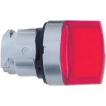 Schneider ZB4BK1743 Leuchtwahlschalter, Frontelement, Harmony XB4, Metall, 22mm, rot, für universelle LED, 3 Stellungen, Links tastend 