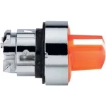Schneider ZB4BK1753 Leuchtwahlschalter, Frontelement, Harmony XB4, Metall, 22mm, orange, für universelle LED, 3 Stellungen, Links tastend 