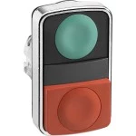 Schneider ZB4BL7340 Doppeldrucktaster, Frontelement, Harmony XB4, Metall, 22mm, rot, grün, unbeschriftet, tastend 