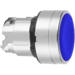 Schneider ZB4BP683 Drucktaster, Frontelement, Harmony XB4, Metall, 22mm, blau, vorstehend, unbeschriftet, tastend, mit Schutzkappe 