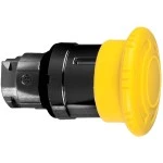 Schneider ZB4BS557 Pilzdrucktaster, Frontelement, Harmony XB4, Metall schwarz, 22mm, gelb, Pilz 40mm, Drehentriegelung 