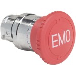 Schneider ZB4BS84430 Not-Aus/Not-Halt-Schalter, Frontelement, Harmony XB4, Metall, 22mm, rot, beschriftet EMO, Pilz 40mm, Drehentriegelung 