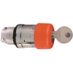 Schneider ZB4BS934 Not-Aus/Not-Halt-Schalter, Frontelement, Harmony XB4, Metall, 22mm, rot, Pilz 30mm, Schlüsselentriegelung 