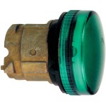 Schneider ZB4BV033 Leuchtmelder, Frontelement, Harmony XB4, Metall, 22mm, grün, für universelle LED, glatte Kalotte 