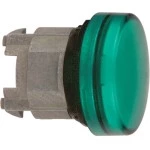 Schneider ZB4BV033E Leuchtmelder, Frontelement, Harmony XB4, Metall, 22mm, grün, für universelle LED, glatte Kalotte, für Einlegeschild 