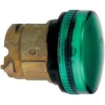 Schneider ZB4BV03S Leuchtmelder, Frontelement, Harmony XB4, Metall, 22mm, grün, für Glühlampe BA9s, geriffelte Kalotte 