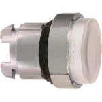Schneider ZB4BW11 Leuchtdrucktaster, Frontelement, Harmony XB4, Metall, 22mm, weiß, vorstehend, unbeschriftet, glatte Kalotte, BA9s 