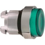 Schneider ZB4BW13 Leuchtdrucktaster, Frontelement, Harmony XB4, Metall, 22mm, grün, vorstehend, unbeschriftet, glatte Kalotte, BA9s 