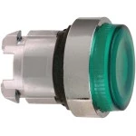 Schneider ZB4BW13S Leuchtdrucktaster, Frontelement, Harmony XB4, Metall, 22mm, grün, vorstehend, unbeschriftet, geriffelte Kalotte, BA9s 
