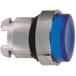 Schneider ZB4BW16 Leuchtdrucktaster, Frontelement, Harmony XB4, Metall, 22mm, blau, vorstehend, unbeschriftet, glatte Kalotte, BA9s 