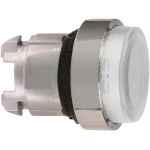 Schneider ZB4BW17 Leuchtdrucktaster, Frontelement, Harmony XB4, Metall, 22mm, klar, vorstehend, unbeschriftet, glatte Kalotte, BA9s 