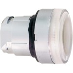 Schneider ZB4BW31 Leuchtdrucktaster, Frontelement, Harmony XB4, Metall, 22mm, weiß, unbeschriftet, glatte Kalotte, BA9s 