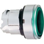 Schneider ZB4BW33 Leuchtdrucktaster, Frontelement, Harmony XB4, Metall, 22mm, grün, unbeschriftet, tastend, glatte Kalotte, BA9s 