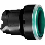 Schneider ZB4BW3337 Leuchtdrucktaster, Frontelement, Harmony XB4, Metall schwarz, 22mm, grün, unbeschriftet, tastend, für universelle LED 