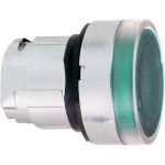 Schneider ZB4BW333S Leuchtdrucktaster, Frontelement, Harmony XB4, Metall, 22mm, grün, unbeschriftet, tastend, geriffelt, für universelle LED 