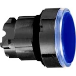 Schneider ZB4BW3637 Leuchtdrucktaster, Frontelement, Harmony XB4, Metall schwarz, 22mm, blau, unbeschriftet, tastend, für universelle LED 