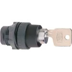 Schneider ZB5AFDA Drucktaster, Frontelement, Harmony XB5, Kunststoff, schwarz, 2 Stellungen, Schlüsselentriegelung, DOM 4A185 