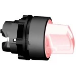 Schneider ZB5AK1543 Leuchtwahlschalter, Frontelement, Harmony XB5, Kunststoff, 22mm, rot, für universelle LED, 3 Stellungen, Mitte rastend 