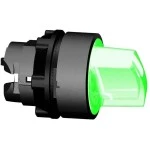 Schneider ZB5AK1833 Leuchtwahlschalter, Frontelement, Harmony XB5, Kunststoff, 22mm, grün, für universelle LED, 3 Stellungen, Rechts tastend 