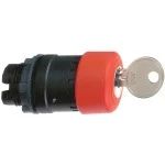 Schneider ZB5AS934 Not-Aus/Not-Halt-Schalter, Frontelement, Harmony XB5, Kunststoff, 22mm, rot, Pilz 30mm, Schlüsselentriegelung 