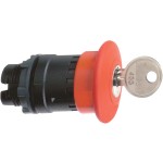 Schneider ZB5AS944 Not-Aus/Not-Halt-Schalter, Frontelement, Harmony XB5, Kunststoff, 22mm, rot, Pilz 40mm, Schlüsselentriegelung 