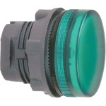 Schneider ZB5AV03 Leuchtmelder, Frontelement, Harmony XB5, Kunststoff, 22mm, grün, für Glühlampe BA9s, glatte Kalotte 