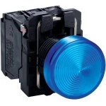 Schneider ZB5AV063S Leuchtmelder, Frontelement, Harmony XB5, Kunststoff, 22mm, blau, für universelle LED, geriffelte Kalotte 