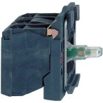 Schneider ZB5AW0G15 Hilfsschalterblock, Harmony XB5, Kunststoff, weiß, universelle LED, mit Befestigungsflansch, 1S + 1Ö, 110-120V AC 