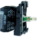 Schneider ZB5AW0M11 Hilfsschalterblock, Harmony XB5, Kunststoff, weiß, universelle LED, mit Befestigungsflansch, 1S, 230-240V AC 
