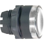 Schneider ZB5AW313S Leuchtdrucktaster, Frontelement, Harmony XB5, Kunststoff, 22mm, weiß, für universelle LED, geriffelte Kalotte 