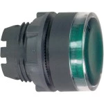 Schneider ZB5AW333S Leuchtdrucktaster, Frontelement, Harmony XB5, Kunststoff, 22mm, grün, für universelle LED, geriffelte Kalotte 