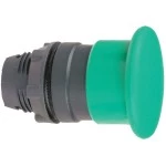Schneider ZB5AW733 Pilzdrucktaster, Frontelement, Harmony XB5, Kunststoff, 22mm, beleuchtet, grün, Drehentriegelung, für universelle LED 