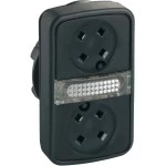Schneider ZB5AW7A9 Doppeldrucktaster, Frontelement, Harmony XB5, Kunststoff, 22mm, ohne Tastenschilder, beleuchtet 