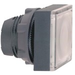 Schneider ZB5CH313 Leuchtdrucktaster, Frontelement, Harmony XB5, Kunststoff, 22mm, weiß, für universelle LED, eckig, rastend 