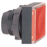 Schneider ZB5CW343 Leuchtdrucktaster, Frontelement, Harmony XB5, Kunststoff, 22mm, rot, für universelle LED, für Einlegeschild, eckig 