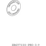 Schneider ZB6Y7330 Schild, rund Ø 45, für Not-Halt/Not-Aus-Drucktaster, gelb, EMERGENCY STOP 