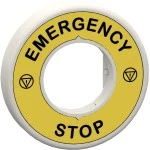Schneider ZBY9W2M330 Beleuchtbares Schild für Not-Aus/Not-Halt, 1 LED rot, 230V, EMERGENCY STOP 